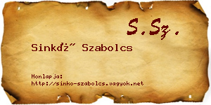 Sinkó Szabolcs névjegykártya
