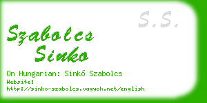 szabolcs sinko business card